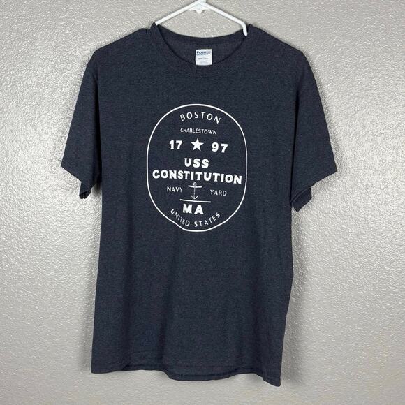 Port & Company Men’s Size Medium Boston Navy Yard USS Constitution Grey Shirt - Picture 1 of 6